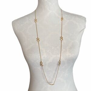 Gold Tone Station Necklace | Delicate Geometric Chain |Layering Necklace